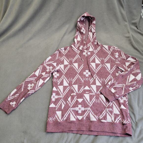 on the byas Other - ON THE BYAS Hoodie Mens XL Red Aztec Pattern Skater Punk Beach Chill Cotton